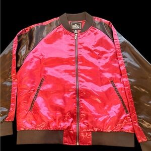 UPSCALE Shiny Raspberry Red and Black Jacket